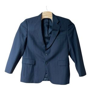 Alan Michaels Sport Coat Jacket Mens 42S 36W Black Single breasted Wool Blend